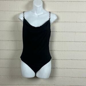 Princess Polly Mia black bodysuit with chain straps size 6